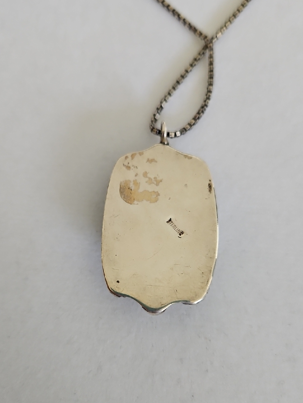 Vintage Sterling Silver Turquoise Pendant - Picture 7 of 15